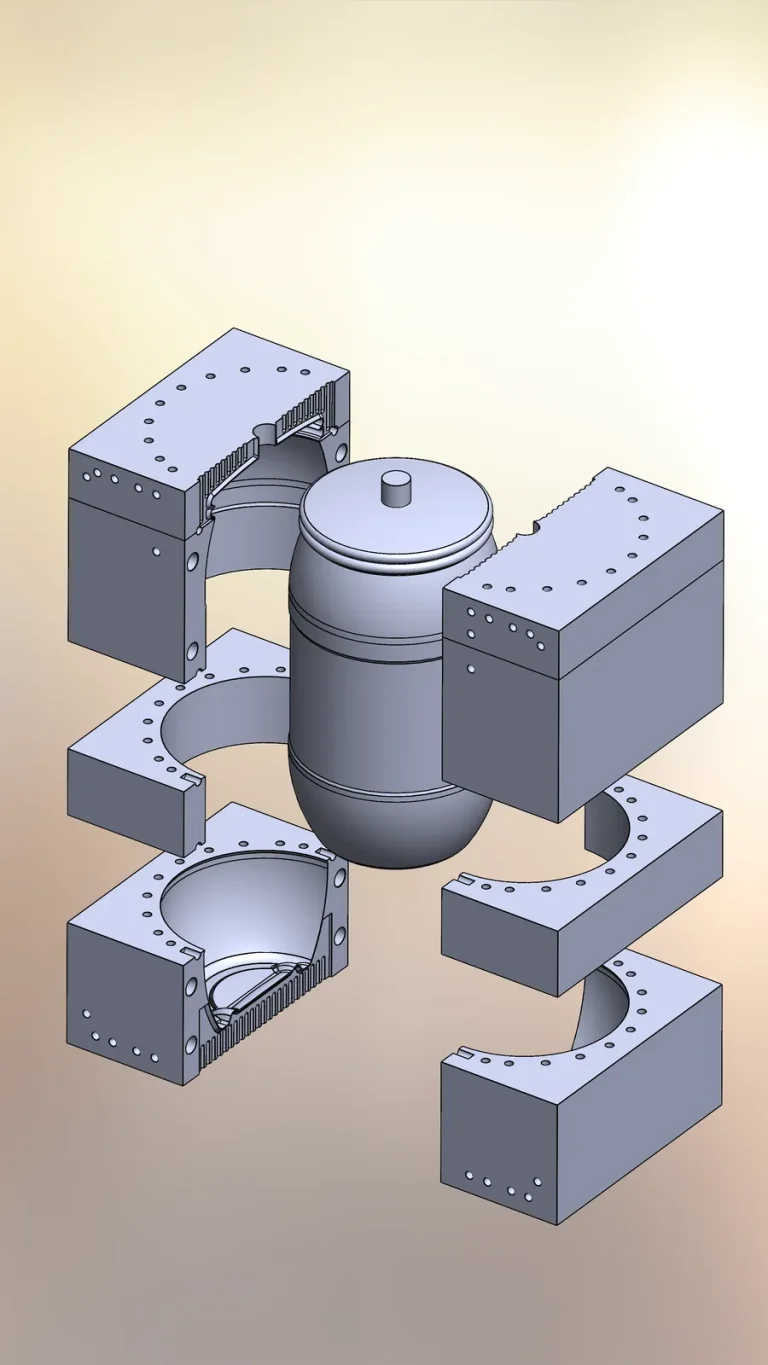 Blow mold assembly: CAD model