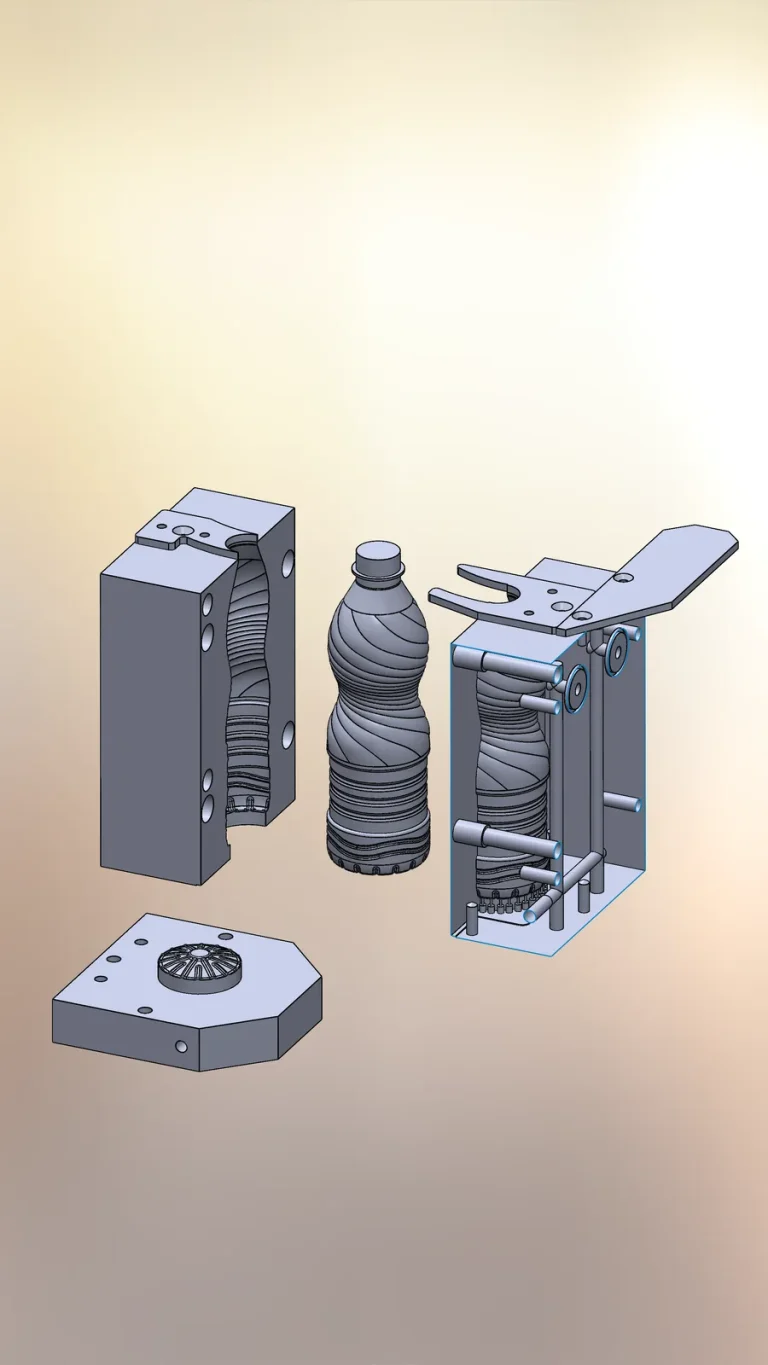 Bottle blow mold: CAD model