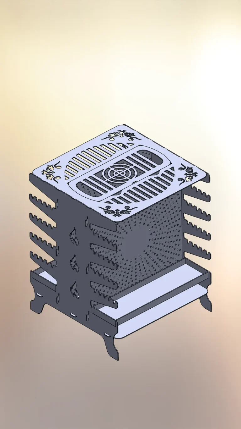 Finned heat sink: CAD model
