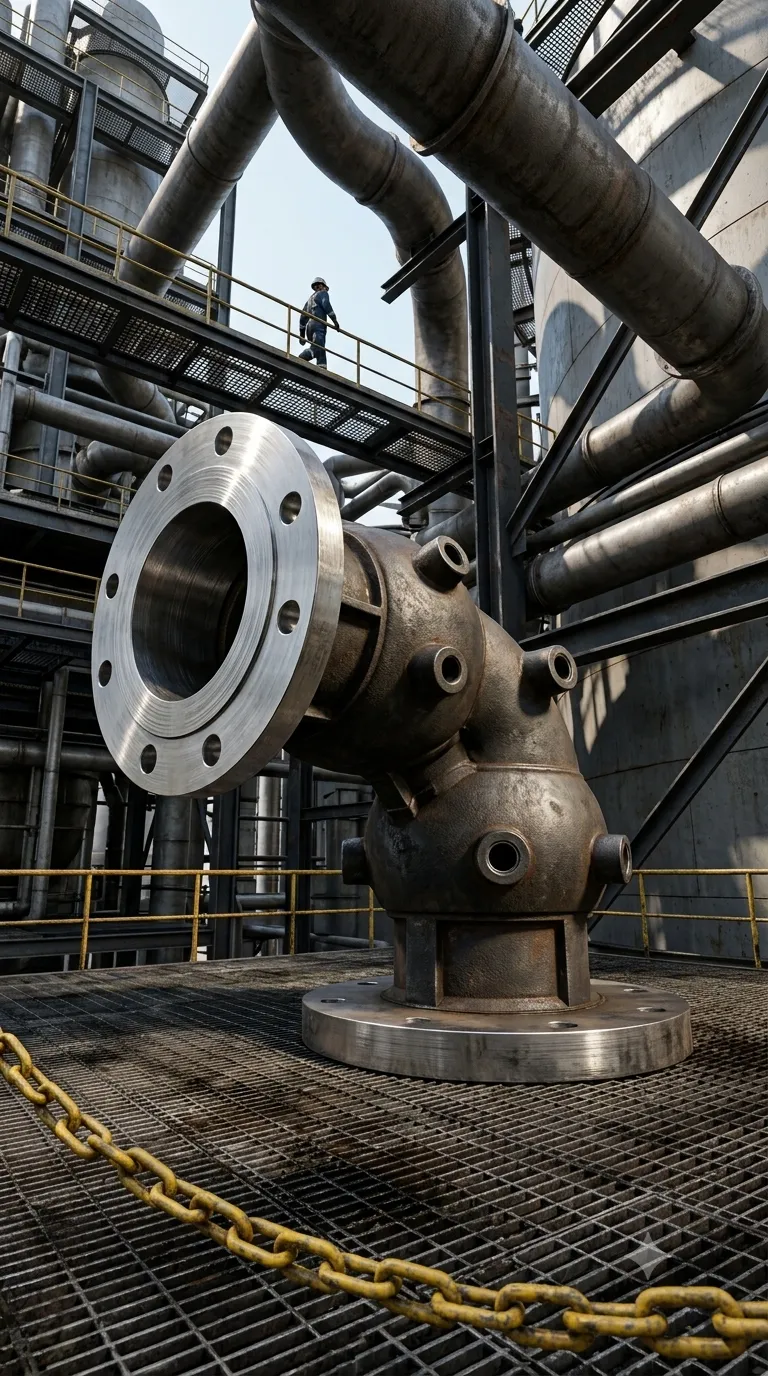 Flanged pipe elbow: finished part