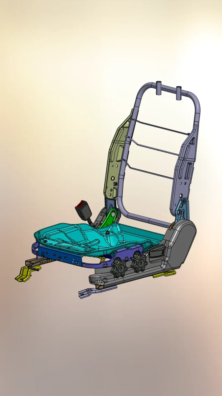 Seat frame with cushion: CAD model