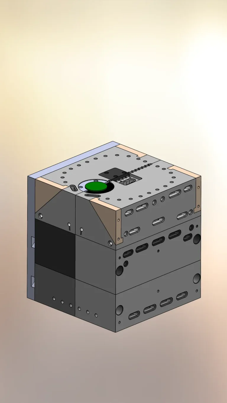 Two-plate mold: finished part